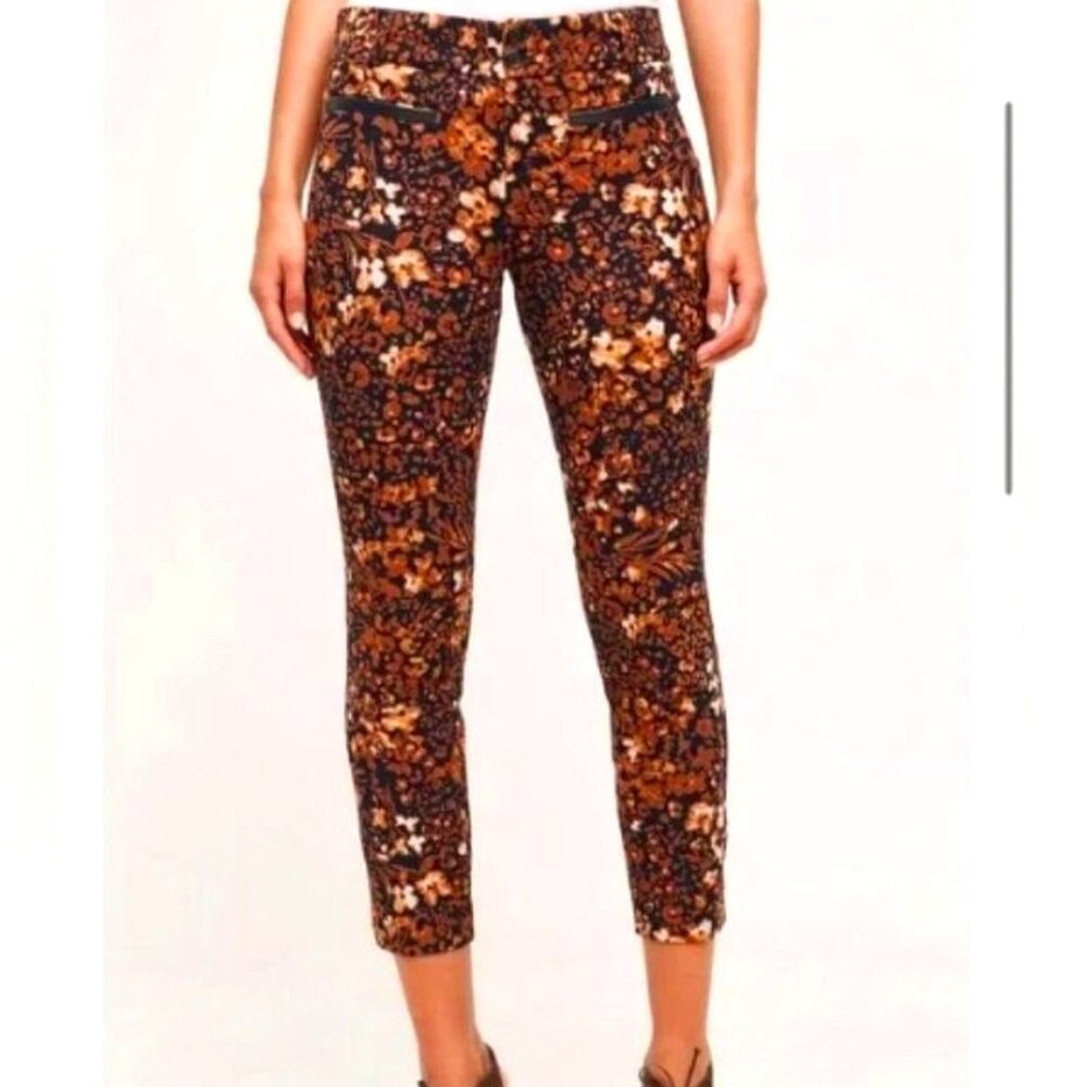 NWT The Essential Slim by Anthropologie Women's 8 Brown Orange Pants Trousers
